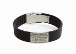 Black Customized Sport ID Bracelet Engraved 220*18*2mm Band Size OEM Accept