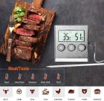 Instant Read Digital Meat BBQ Cooking Thermometer With Stainless Steel Probe