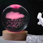 Colorful Lighting Decoration USB Luminous 3D Art Crystal Ball Glass Night Light
