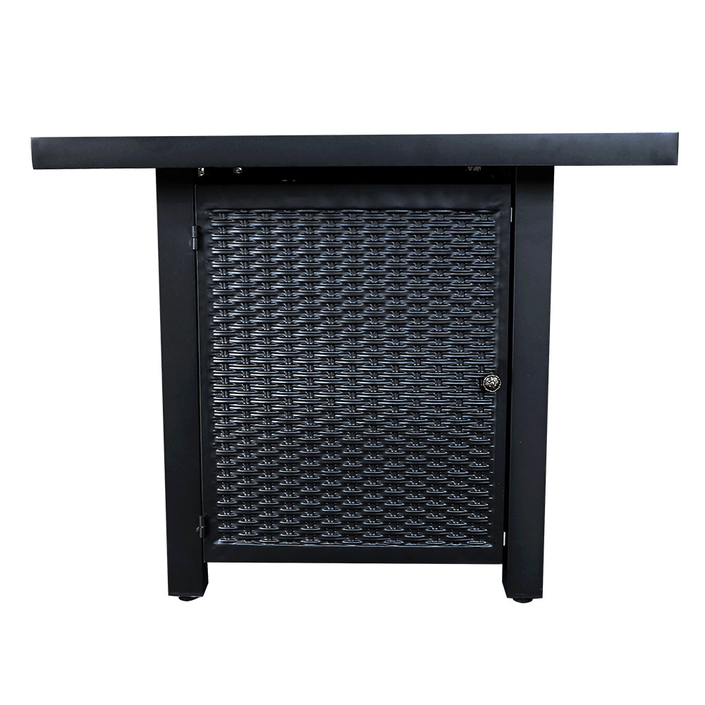 28 Inch 50,000 BTU Square Propane Gas Fire Pit Table Garden Backyard Deck Patio