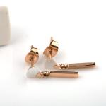 Elegant Lady Fashion Jewelry Stainless Steel Fan-Shaped Drop Earrings