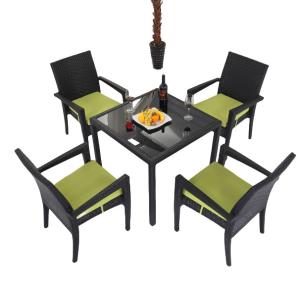 Wholesale Black Wicker Patio Dining Table Garden Restaurant Dinning Table Set from china suppliers