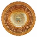 Round Glass Wash Basin 24K Gold Color Bathroom Sinks Easy Maintain
