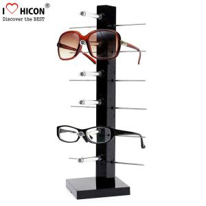 China Custom Wooden Optical Shop Display Counter Top 6-Pair Sunglasses Display Rack on sale