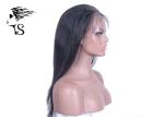 Medium Density Straight Human Hair Full Lace Wigs For Black Ladies Dark Brown