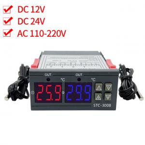 China STC-3008 Digital Thermometer Controller Two Relay Output With Probe 12V 24V 220V on sale
