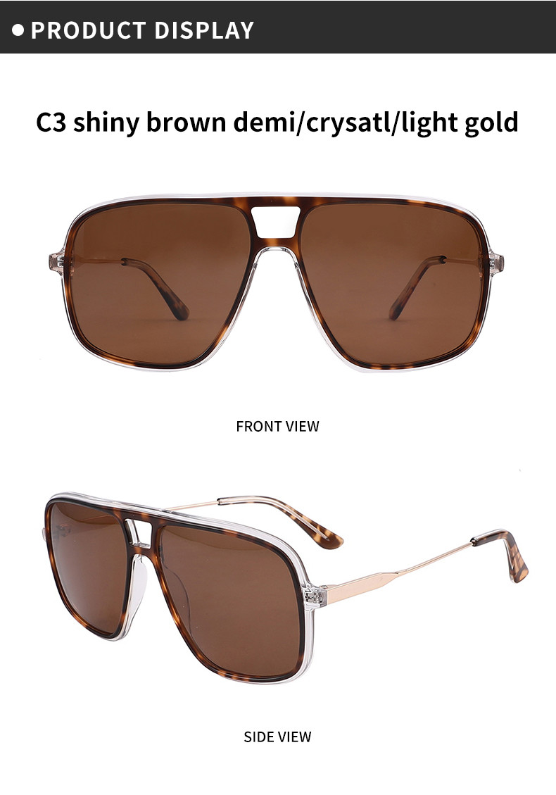 145mm Aviator Gradient Sunglasses , Uv400 Protection Acetate And Metal Sunglasses