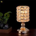 60W Metal Bedside LED Crystal Table Lamp E26 Bulb Base