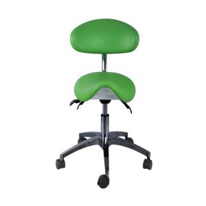 Wholesale 5 Universal Wheels Dentist Stool Green Color Metal Base Dentist Saddle Chair from china suppliers