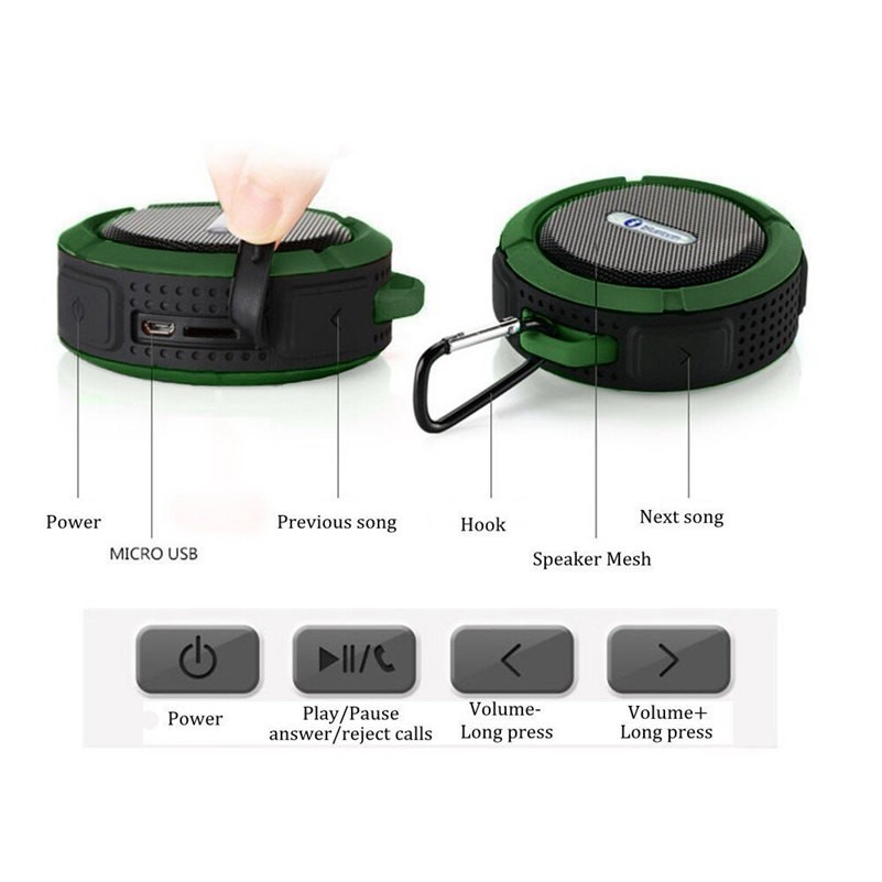 Outdoor Mini Active Waterproof Bluetooth Speaker TF Card Slot For Mp3 Files