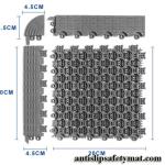 9MM Thick 20CMx20CM Anti Slip PVC Floor Mat For Balcony Toilet