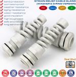 Strain Relief Flexible Cable Glands, Spiral, Nylon 6 (PA6), G1/4"~G3/4" Thread,