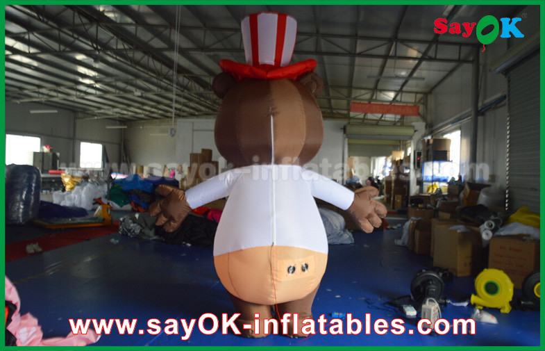 Customized White Yellow Inflatable Model Cows / Bear Shaped For Amusement Park