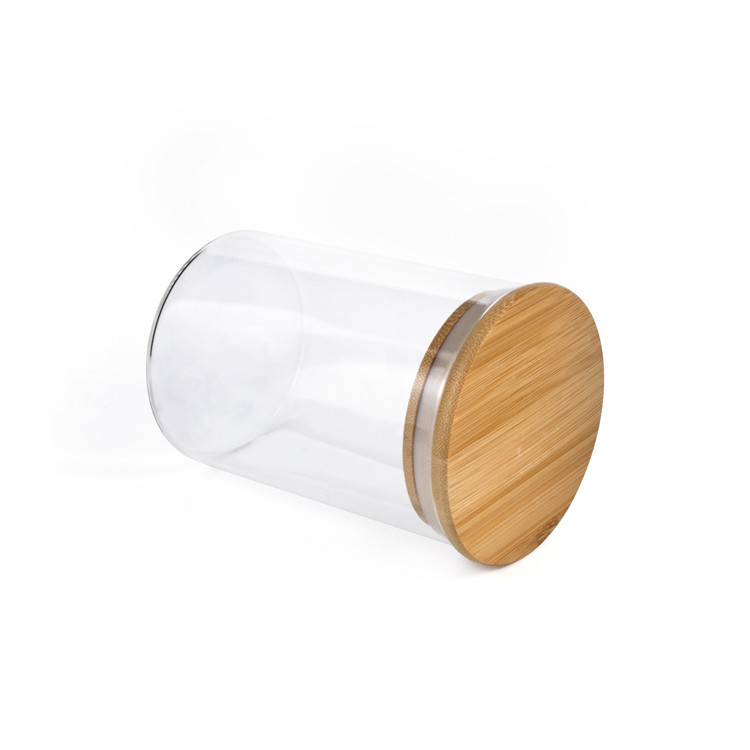 Bamboo Lid Glass Kitchenware Borosilicate Air Tight Food Glass Storage Containers Jars