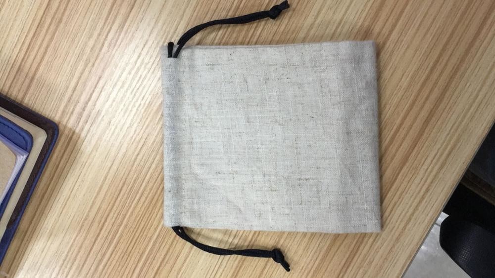 Recycled Jute Drawstring Bag Portable Hot Stamping Logo For Christmas Gift