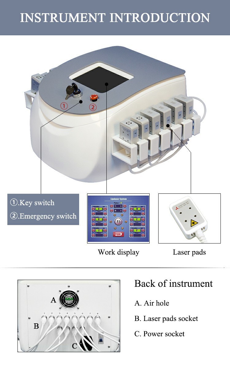 Tabletop Lipo Weight Loss Machine , Diode Lipolysis Laser Machine