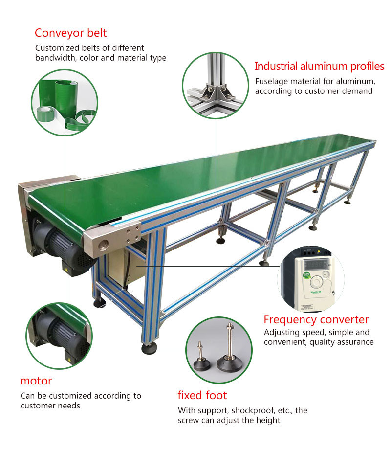 Flat 6m CNC Aluminum Frame Roller Belt For Workstation