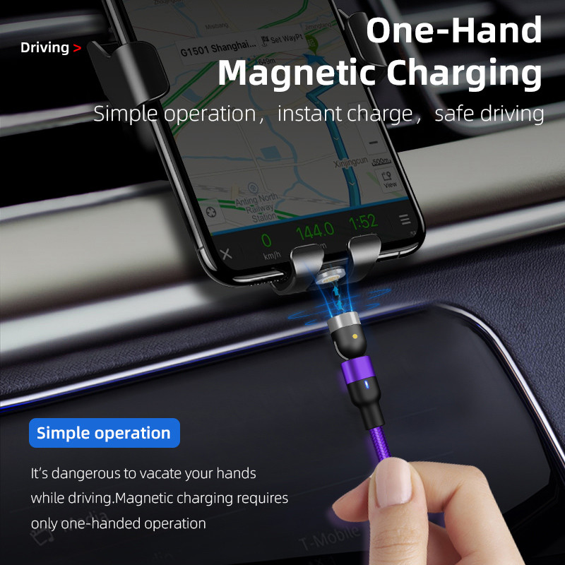 180 Degree Qi Standard USB C Magnetic 3 In 1 Charging Cable