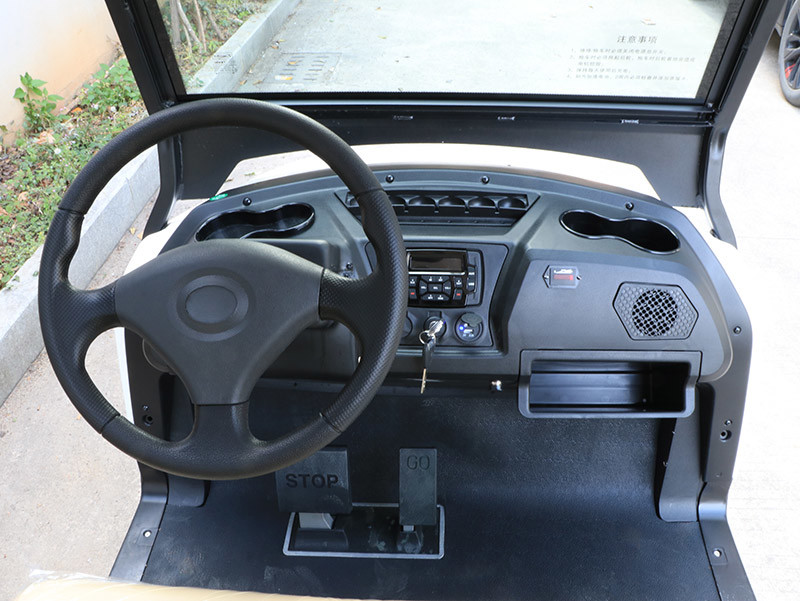 6 Passenger Electric Sightseeing Car Mini Bus with Rear Small Cargo
