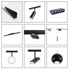 Magnetic Recessed Track Light Rail Round 48V 16mm For Linear Light