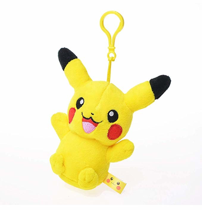 5" stuffed cartoon Picachu POKEMON Washable key chain , Ornaments Key ring , Car decrations,Party favors