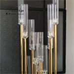 ZT-526 bling wedding candelabra centerpieces 12 arms gold with clear candle