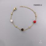 Unique brand colorful beads chain necklace set jewelry stainless steel bangle
