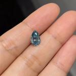 3.46carat Lab Grown Blue Diamonds Pear Shaped CVD Non Inlaid High Grade 54 Grit