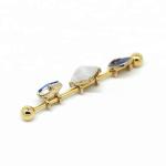 Custom made industrial barbell gold plated jewelry set of industrial piercing