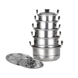 Wholesale Quality Kitchen Cookware Set American Style Cooking Pot Sets 410 Stainless Steel Pots from china suppliers