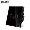 Buy cheap EU UK Standard Touch Dimmer Switch 240VAC 3 Gang Black Touch Switch from wholesalers