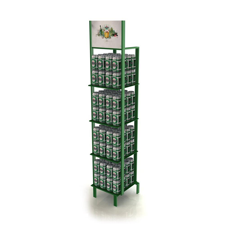 Customized Round Fashion Style Wine Display Rack Sparkling Beverage Metal Display Stands Wine Rack Metal for liquor store