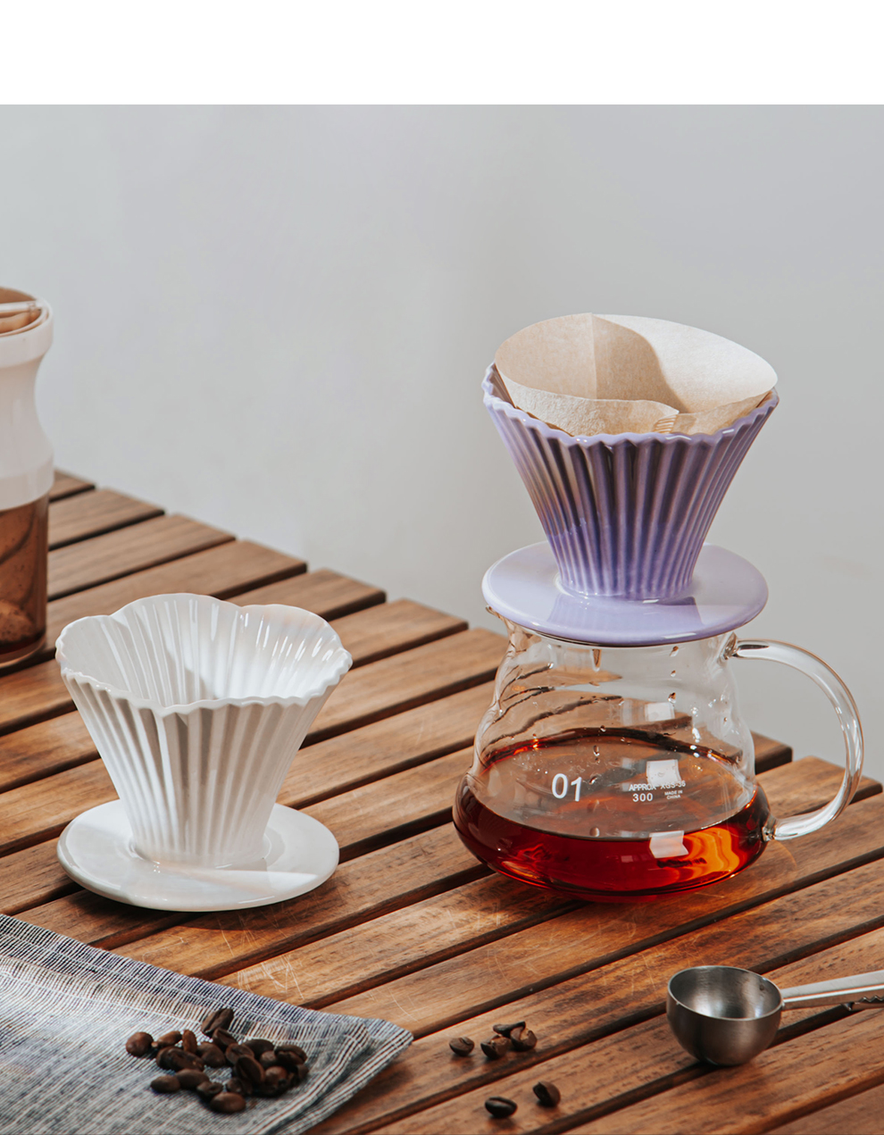 Straight Ceramic Reusable Hand Brew Coffee Filter Cup Convenient For Office And Home