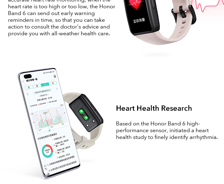 Honor Band 6 Standard Edition 1.47 Inch Full Screen 14 Days Using Support 10 Sports Heart Rate Monitor Smart Wristband