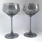 PVD glass goblets transparent silver, transparent gold, transparent rainbow