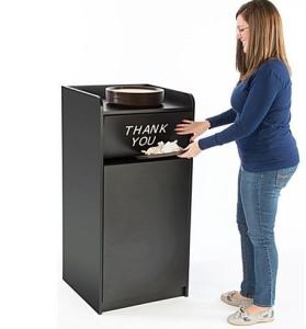 Wholesale Outdoor Black Decorative Garbage Bin Stainless Steel Trash Can Waste Bin from china suppliers