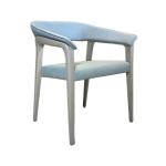 Hardwood Frame Armed Grey Leather Dining Chairs For Hotel Restaurant Banquet