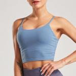 Plus Size Longline Sports Tops Ladies , Knitted Supportive Longline Sports Bra