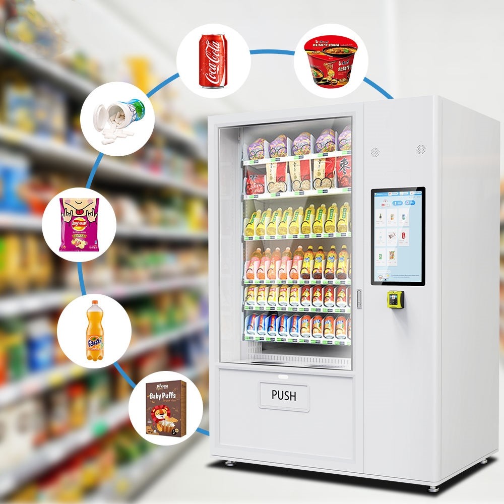 Shopping Mall Cold Drink Customized Color Painting Sticker Vending Machine With Screen