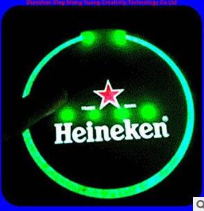 New customed logo promotional acrylic round party club club led flash coaster