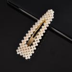 Handmade Pearls Decorative Hair Clips Pin For Makeup Geometric Flower Barrettes
