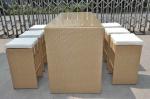 Outdoor Garden Resin Wicker Bar Set , Brown Black Bar Furniture