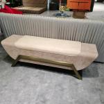Leather Italian Upholstered Ottoman Bench 50cm Foot Stool Ottoman