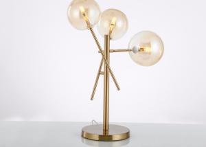 Wholesale 6kg 220*510mm Luxury Metal E14 3 Bulbs Bedside Table Lamp For Hotel from china suppliers