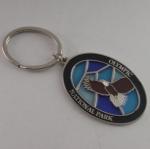 1.5mm Zinc alloy Pad Printing matte gold Promotional Metal Keyrings