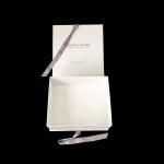 Matte White Printed Logo Rigid Paper Gift Box Baby Gift Packaging With Ribbon