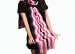 Commercial Acrylic Knit Scarf Warm Thick Custom Striped Knit Scarf