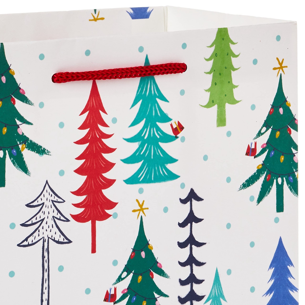 Christmas Gift Paper Bag For Decorative Party Bolsa De Navidad With Hand Length Handle