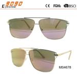 2017 fashion metal sunglasses with 100% UV protection lens, suitable for men and