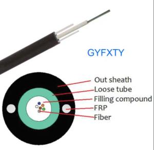 Wholesale 4f 6f 8f 12f with 2FRP strength member Outdoor Fiber Optic Cable GYFXTY from china suppliers